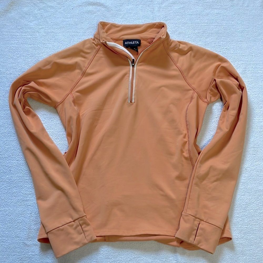 Athleta Orange Quarter-Zip Sweatshirt